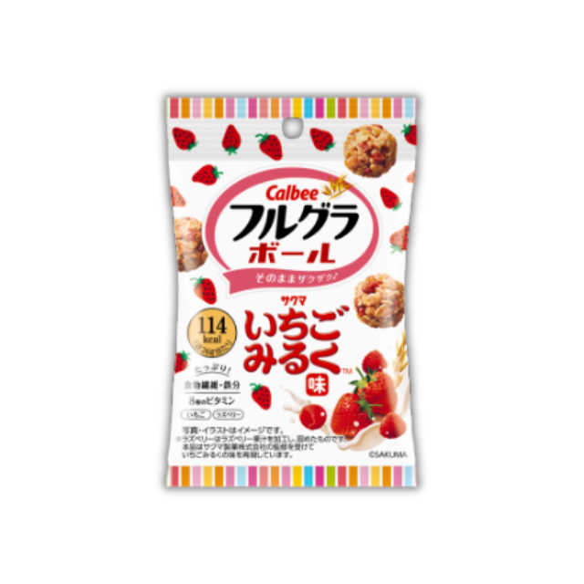 Calbee Frugra Ball Strawberry Milk