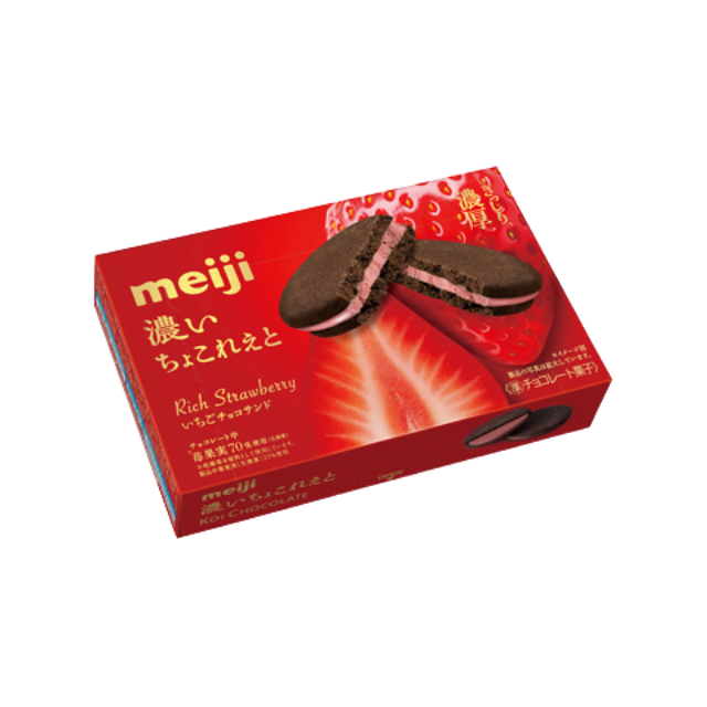Meiji Rich Chocolate Strawberry Biscuit